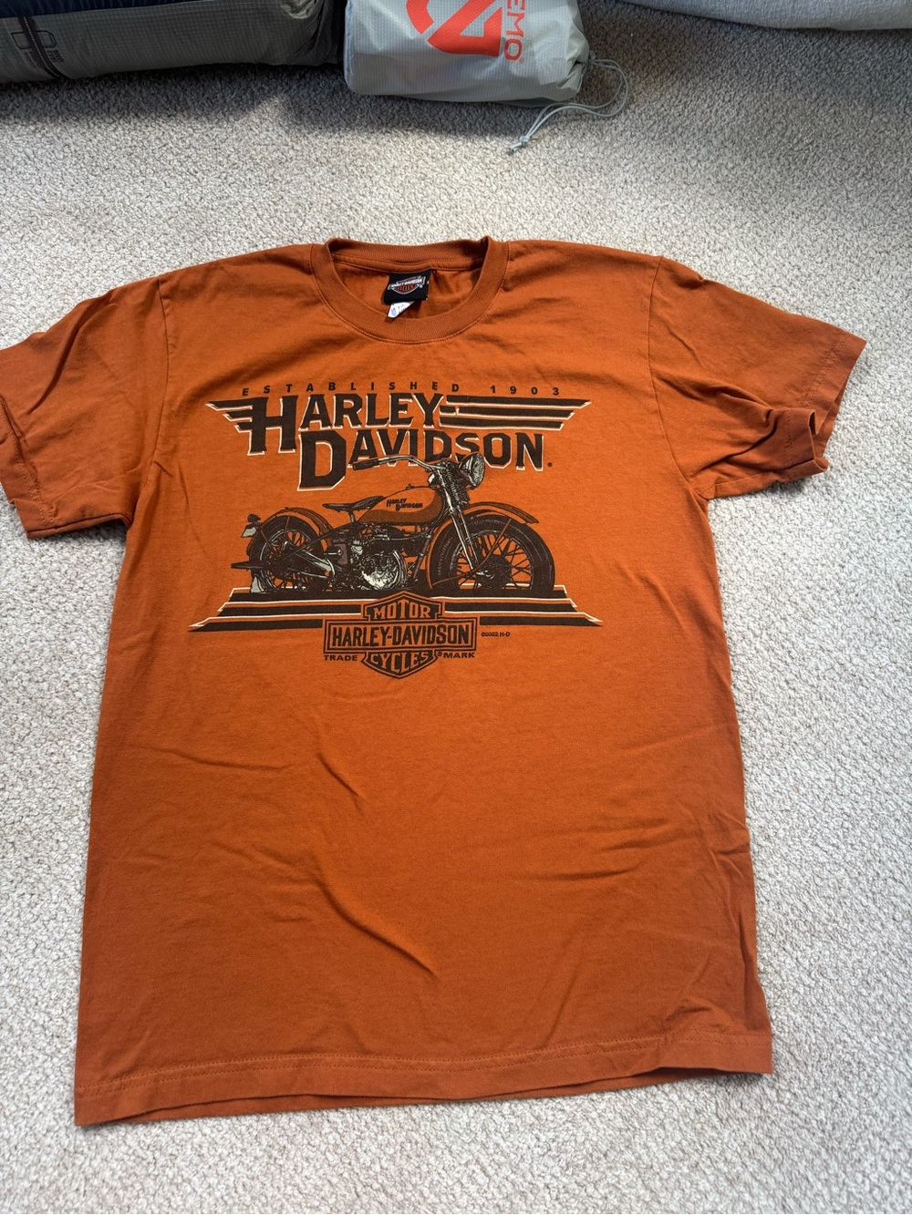 Harley-Davidson Orange Short Sleeve Motorcycle Graphic Tee